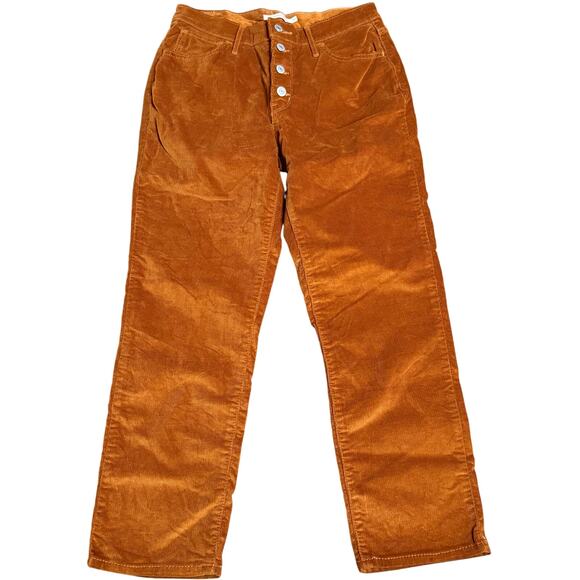 Levi's 724 High Rise Button Fly Corduroy Jeans, Copper Orange, Women's Size 29 - Picture 1 of 7